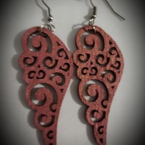 Wooden light weight earrings